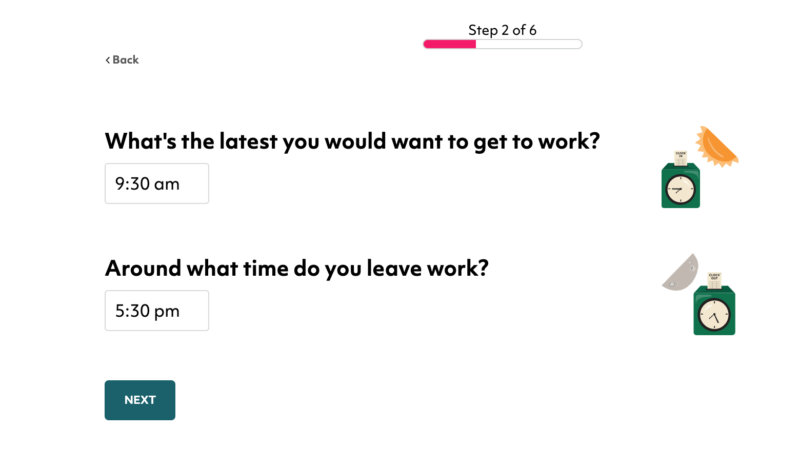 CommuteWise commute schedule page